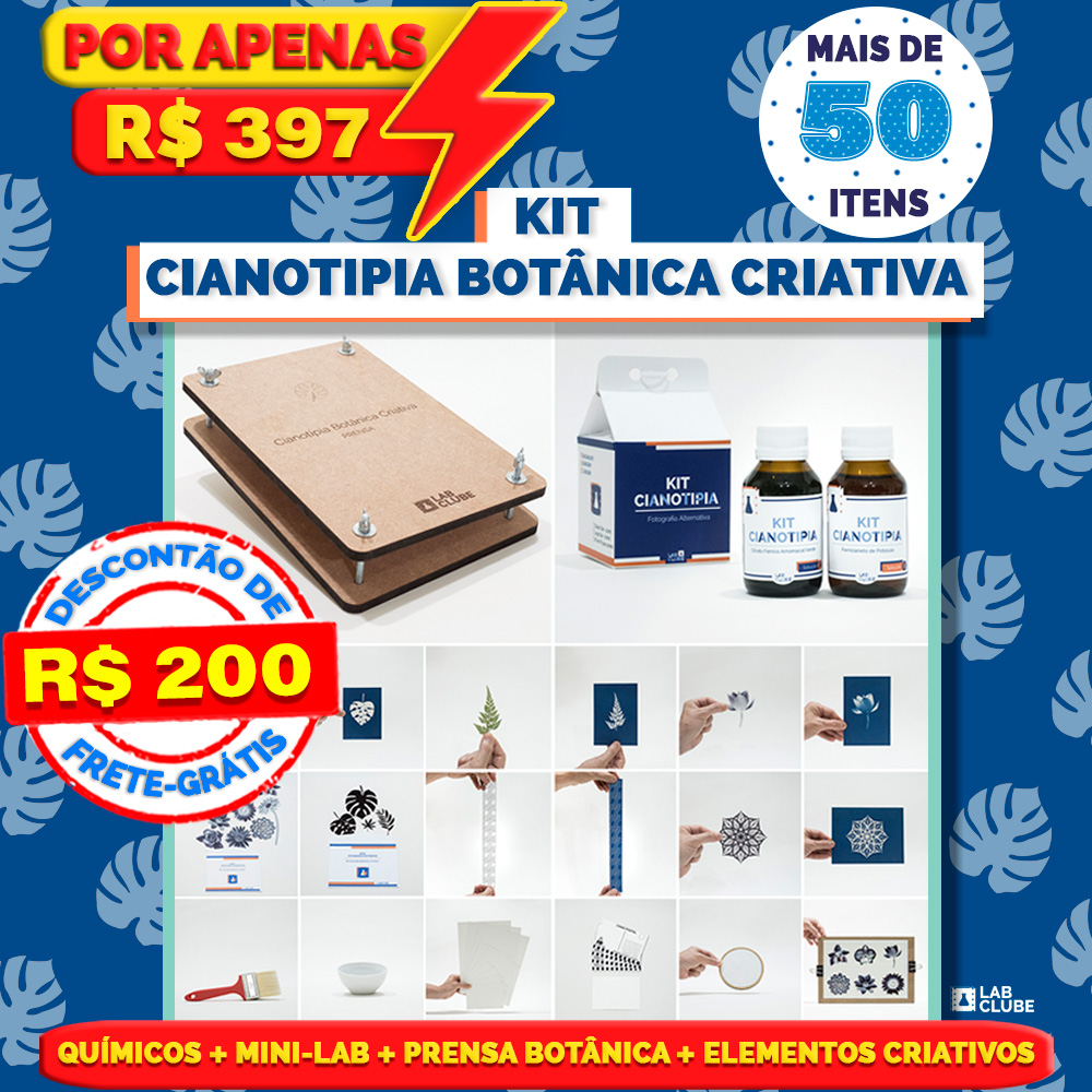 Kit Cianotipia Botânica Criativa – Lab Clube