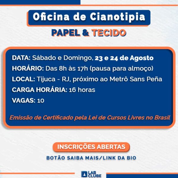 OFICINA PRESENCIAL CIANOTIPIA SOBRE PAPEL & TECIDO - 23 e 24/AGOSTO/25 - Imagem 7